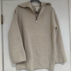 H&M rib knit half zip sweater